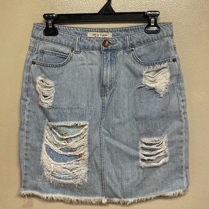 🤩 4/$20 Women’s Ripped Blue Jean Skirt